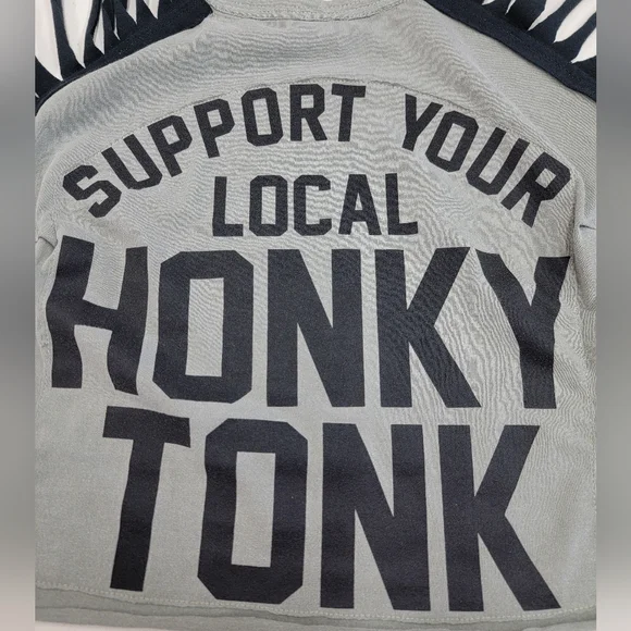 Honky Tonk Fringe Halter Top Upcycled - Picture 4 of 7